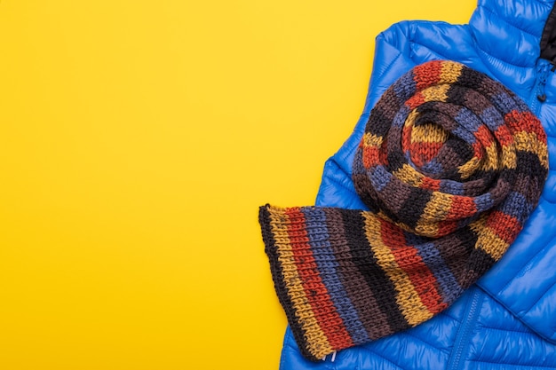 Chaqueta azul para niños, ropa de abrigo de invierno. Foto de alta calidad