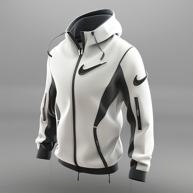 una chaqueta blanca con un logotipo de Nike en ella