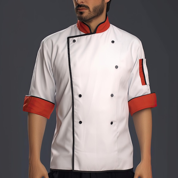 Foto chaqueta de chef modelo de uniforme de chef chaqueta de cocinero