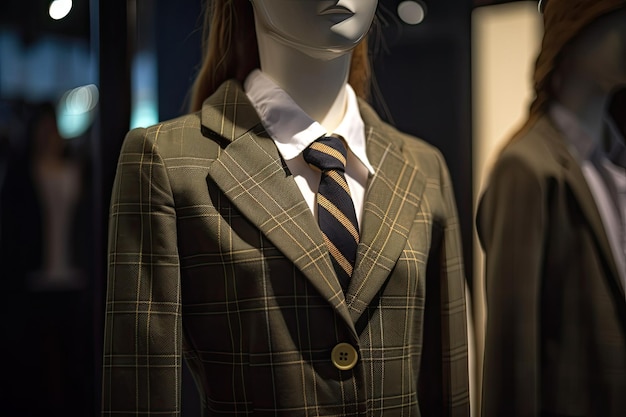 Chaqueta escolar sobre un maniquí IA generativa