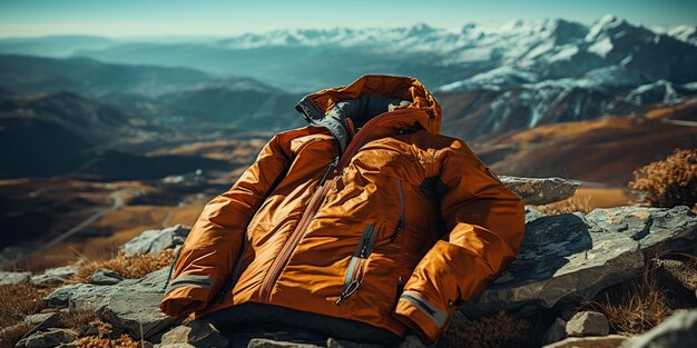 una chaqueta en una montaña