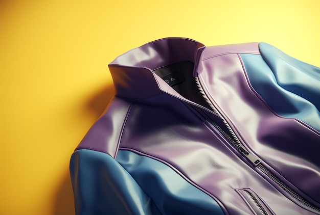 Una chaqueta con morado y amarillo en ella.