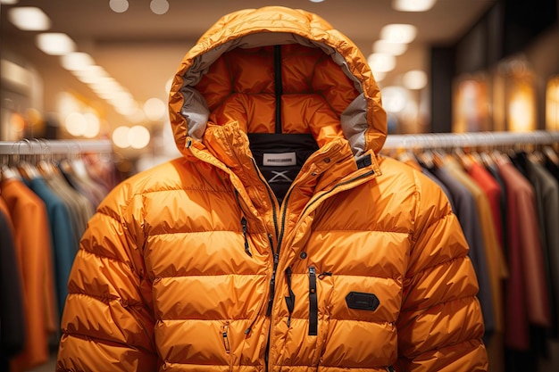 una chaqueta naranja en una tienda ai generativa