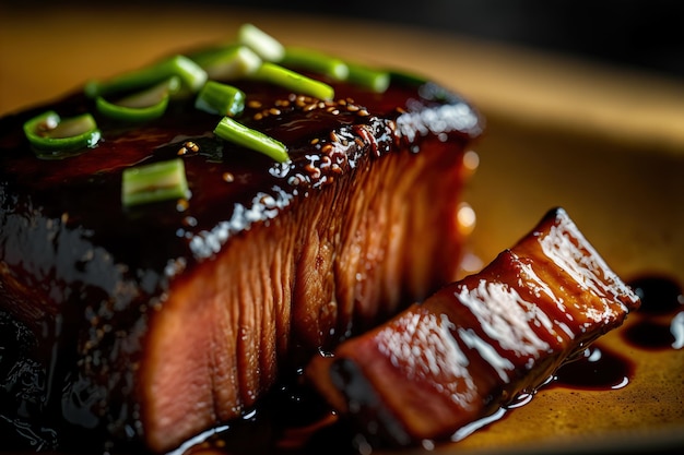 Foto char siu, plato popular de la cocina tradicional china