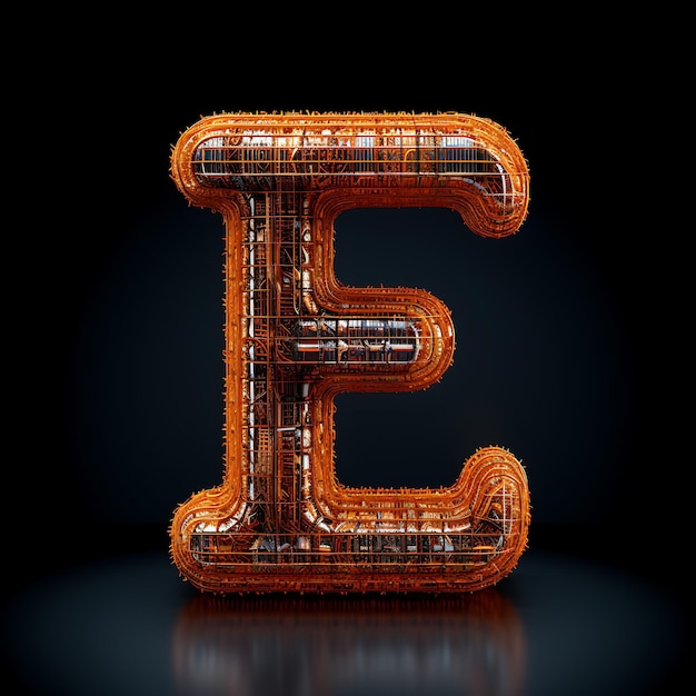 Charakter-Alphabet-Design aus E-Tweed-Material, Oktan-Rendering, kreativ auf Schwarz, BG, luxuriös, teuer