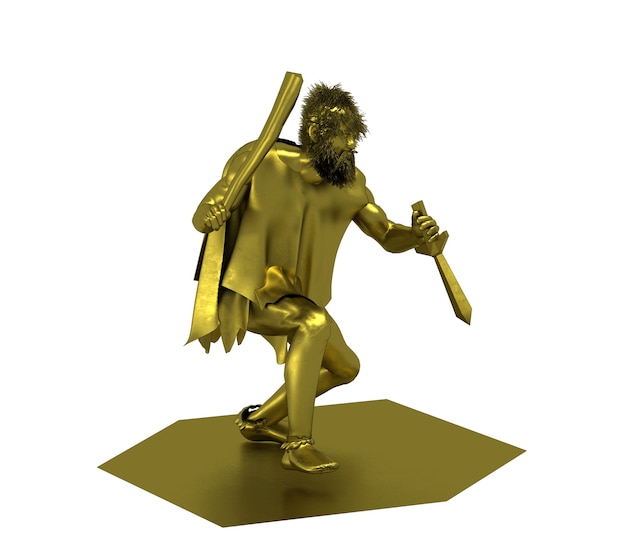 Charakter eines mittelalterlichen Mannes, 3D-Darstellung