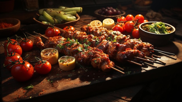 Foto charakteristische türkische lebensmittelfarben- und aromenmischung