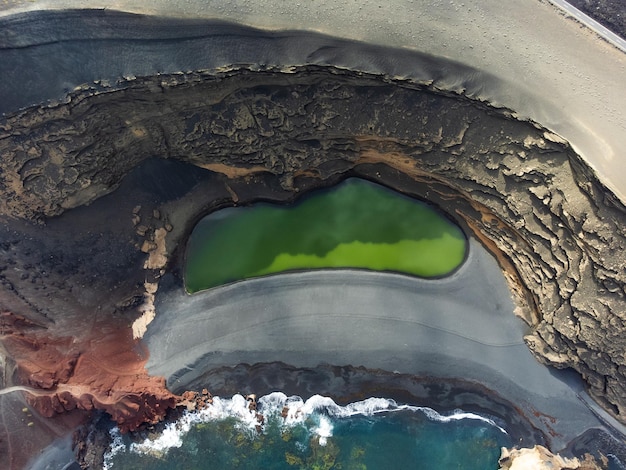 Charco de los Clicos Luftbild El Golfo Lanzarote