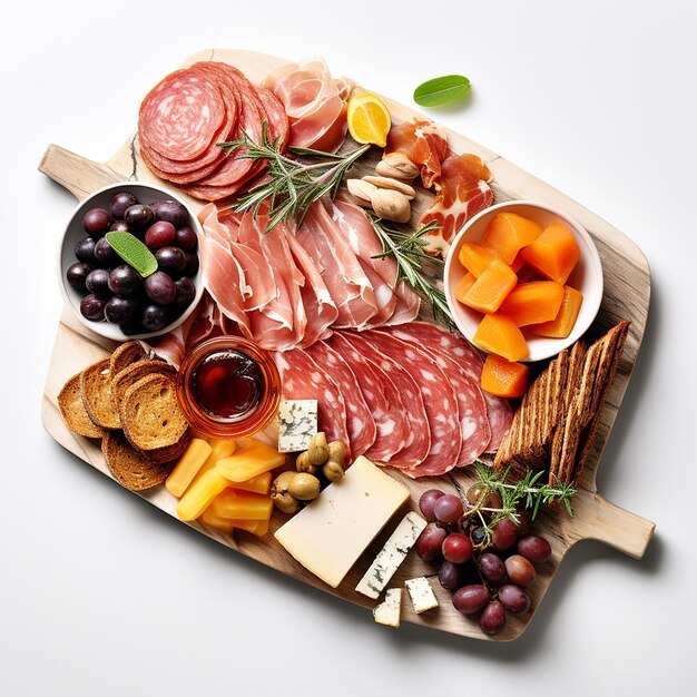 Charcuterie-Tafel mit freiem Platz für Text