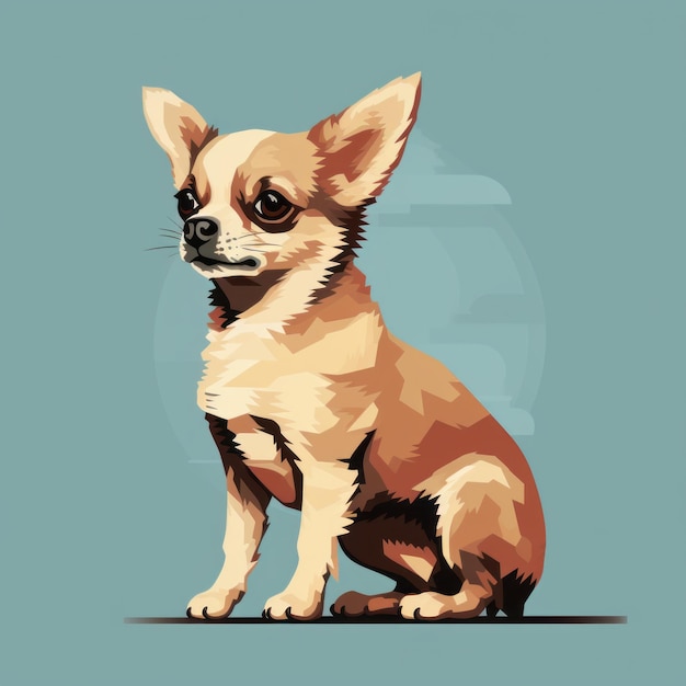 Charmante Chihuahua-Ikonische 8-Bit-Vektorillustration im Stil von Cyril Rolando