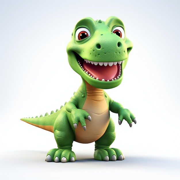 Charmanter 3D-TRex-Charakter Direktes Augenkontakt in Zeichentrickfilmen