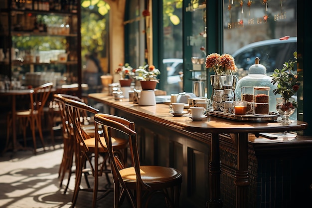 Charmantes Eckcafé Ein erfrischendes kleines Café