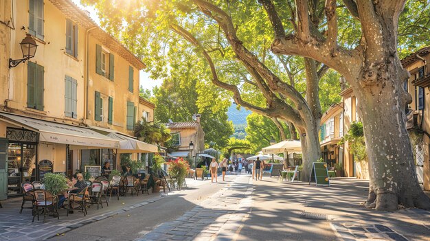 Charmosa calle estrecha en el casco antiguo de Gordes Provence Francia