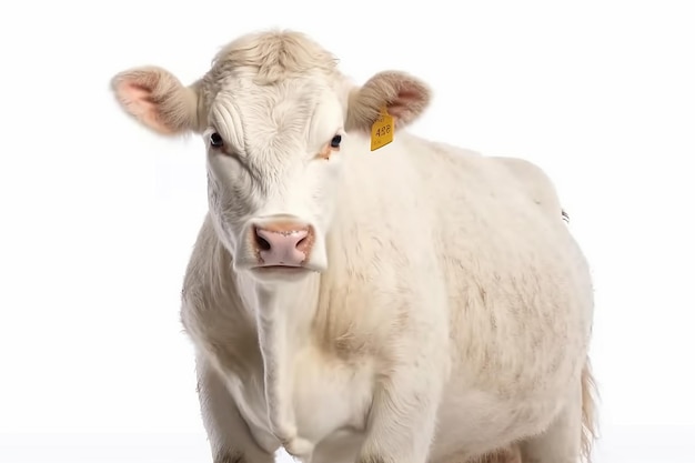 Charolês_Cow_white_islolated_on_white_Background_cutout