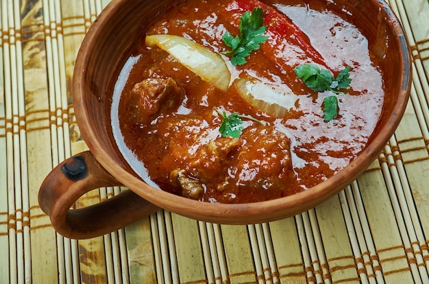 Chashushuli - ste de carne picante de cerca, cocina georgiana