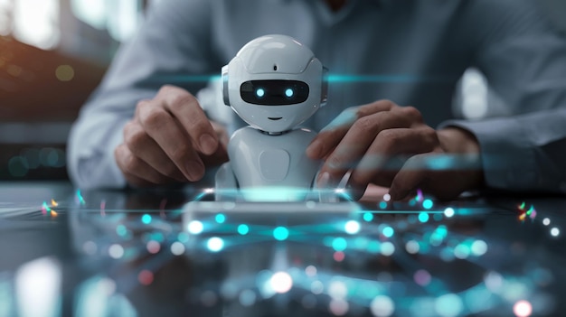 Chat-Bot-Dienstkonzept verbessert das Kundenerlebnis mit einem virtuellen Assistenten