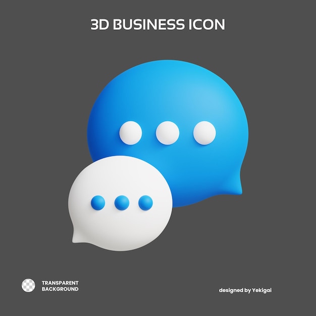 Chat burbuja icono de negocio 3D para uiux aplicación web infográfico, etc.