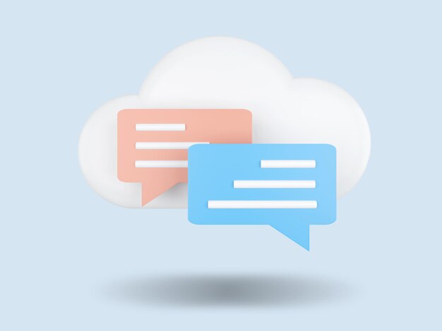 Chat-Cloud-Computing-Konzept 3D-Darstellung