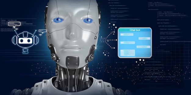 Chatbot Chat com AI Robô de Inteligência Artificial usando tecnologia de robô inteligente AI