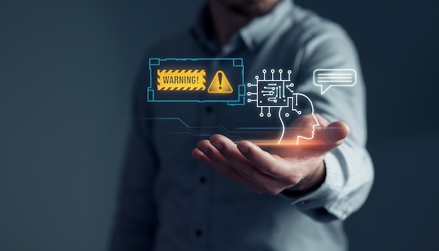 Chatbot concepto de aplicación de servicio al cliente digital inteligente artificial Hombre uso de computadora móvil