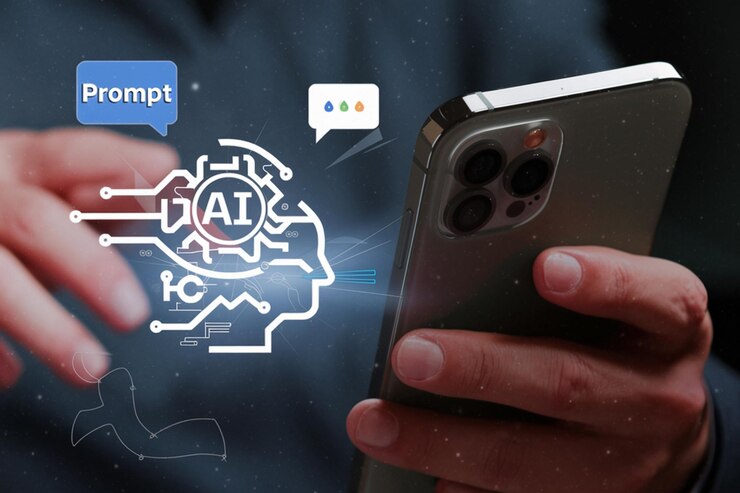 Foto chatbot concepto de inteligencia artificial aplicación digital de servicio al cliente hombre uso de computadora móvil