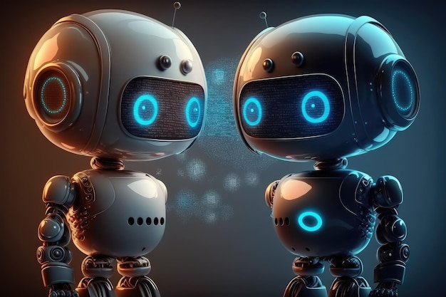 Chatbot de personagem de robô fofo para bate-papo em mídia social