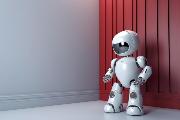 Chatbot robot cortina roja Generar Ai