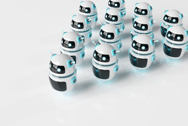 Chatbot-Roboter führende Robotergruppe
