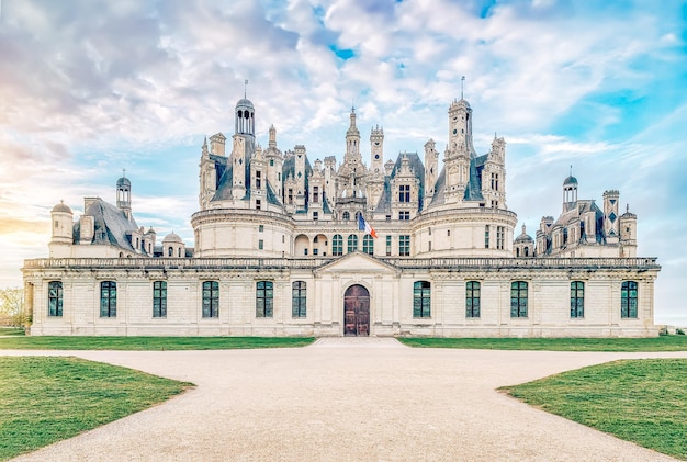 Foto chateau de chambord palacio real francés en el valle del loira francia castillo medieval