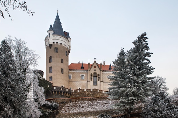 Chateau Zleby im Winter Tschechien