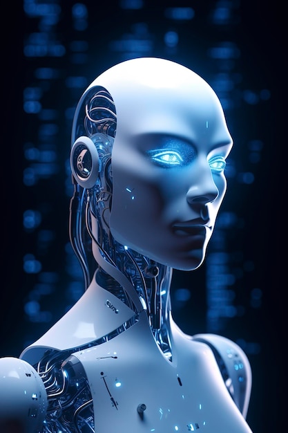 ChatGPT un robot pensante un robot humanoide se enfrenta a un primer plano futurista tecnología moderna asistencia de chatbot conversación automática Tecnología digital futura AI concepto de inteligencia artificial generar ai