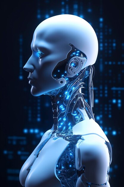 ChatGPT un robot pensante un robot humanoide se enfrenta a un primer plano futurista tecnología moderna asistencia de chatbot conversación automática Tecnología digital futura AI concepto de inteligencia artificial generar ai