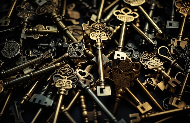 Foto chaves muitas chaves diferentes tipos de chaves e fechaduras generativa ai
