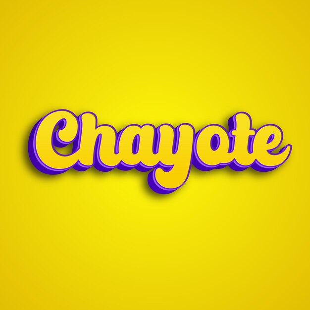 Chayote Typographie 3D-Design gelb rosa weiß Hintergrundfoto jpg