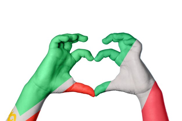 Chechênia Itália Coração Gesto da mão fazendo coração