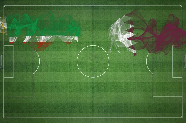 Chechênia vs Qatar Jogo de futebol cores nacionais bandeiras nacionais campo de futebol jogo de futebol Conceito de competição Copiar espaço