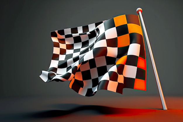 Foto checkers flag für das ende des rennens für speed-motorsport-wettbewerb motorsport generative ai