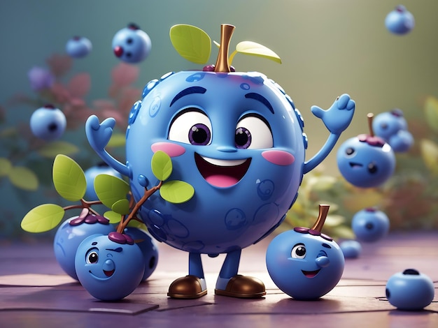 Cheerful_3D_Blueberries_cartoon_character Gerar IA