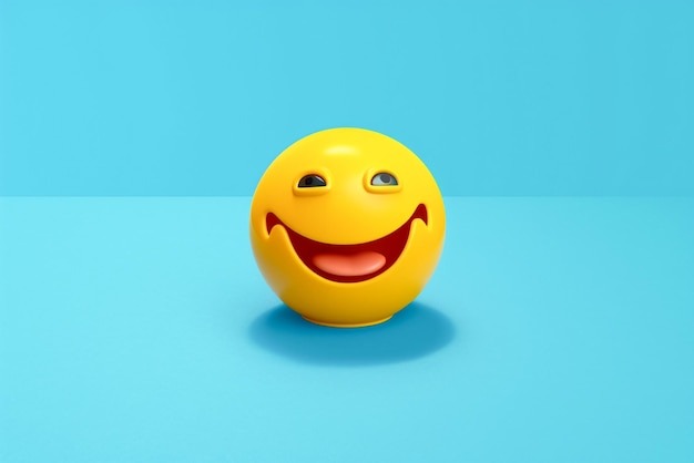 Cheerful Yellow Smiley Face com um Grande Sorriso Gerativa AI