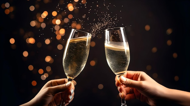 Cheers para o feliz ano novo cópia de fundo de espaço