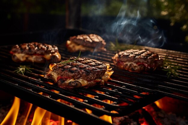 Cheeseburger auf dem Grill - Sommer-Sensationen