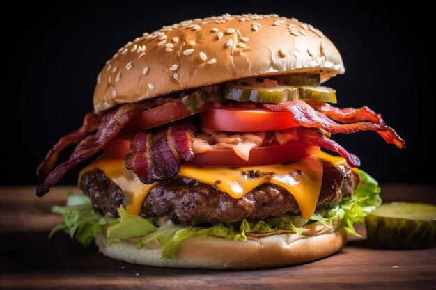 Cheeseburger clássico de bacon