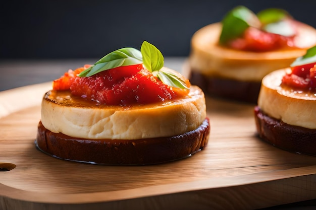 Cheeseburger com molho de tomate em uma placa de madeira