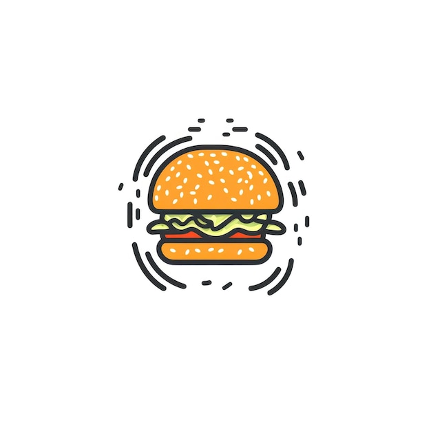 Cheeseburger de desenho animado com salpicos dinâmicos