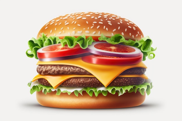 Cheeseburger mit Fleischgemüse und Käse Burger icon3D