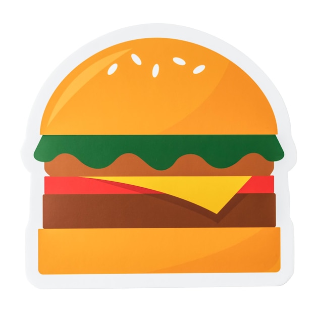 Cheeseburger png ícone de papel adesivo de artesanato fundo transparente
