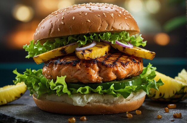 cheeseburger suculento com tomate suculento em um pão de sementes de gergelim torrado