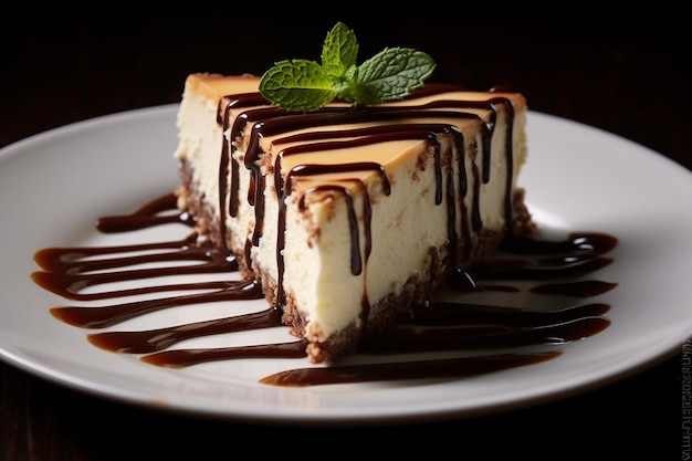 Cheesecake com chocolate Ganache Drizzle Indulgência de luxo