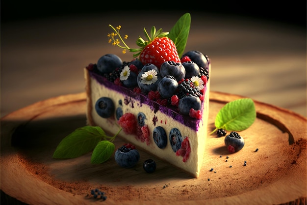 Cheesecake com mix de frutas vermelhas