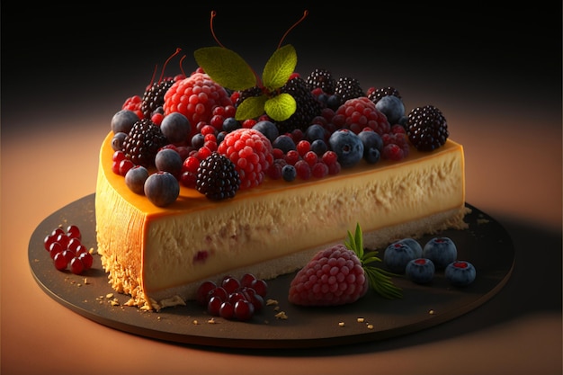 Cheesecake com mix de frutas vermelhas